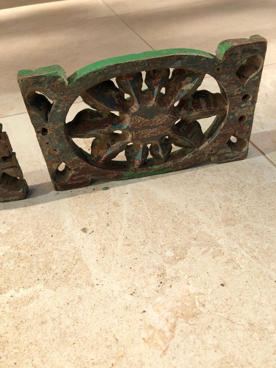  Pair Of Small Woodwork, Element Of Dutch Colonial House Architecture, Indonesia -photo-4