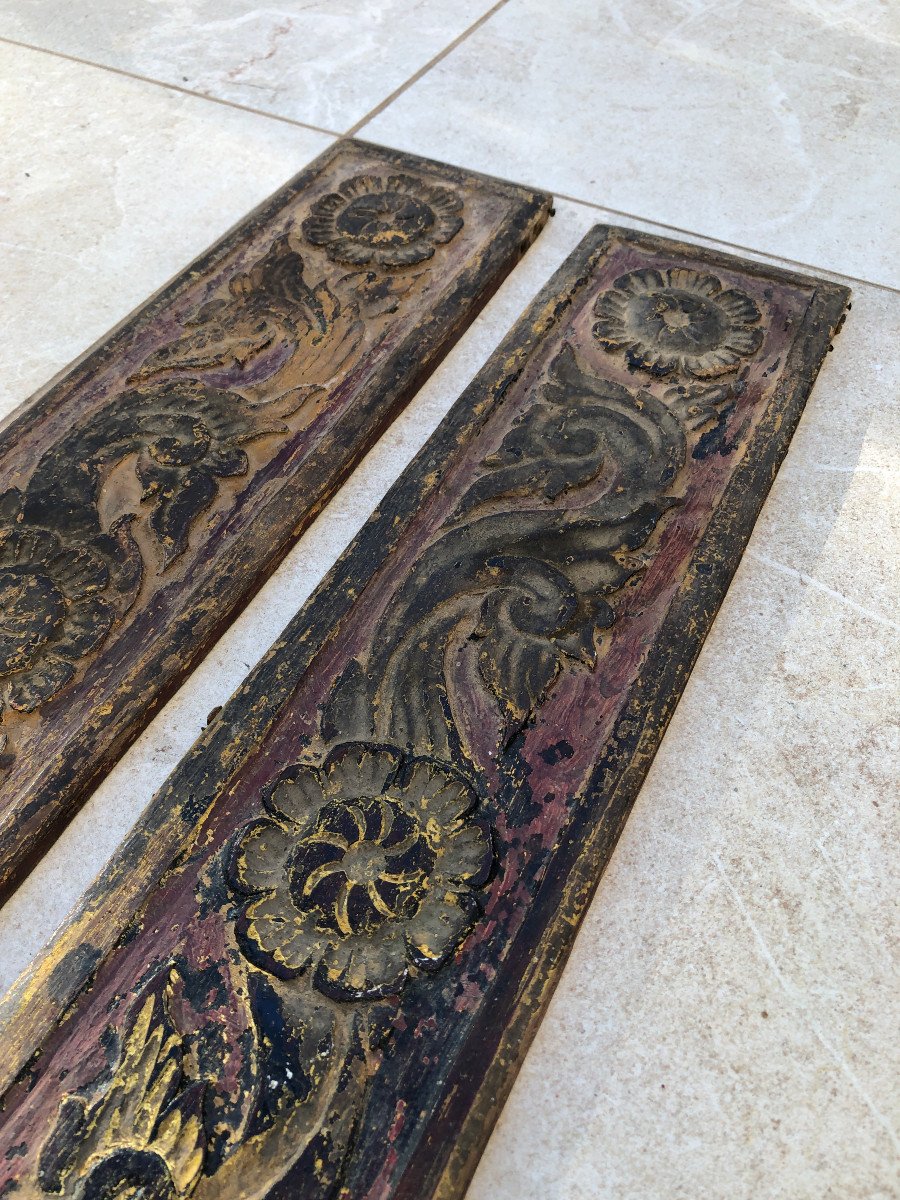 Pair Of Temple Woodwork, Shan Province, Burma.-photo-4