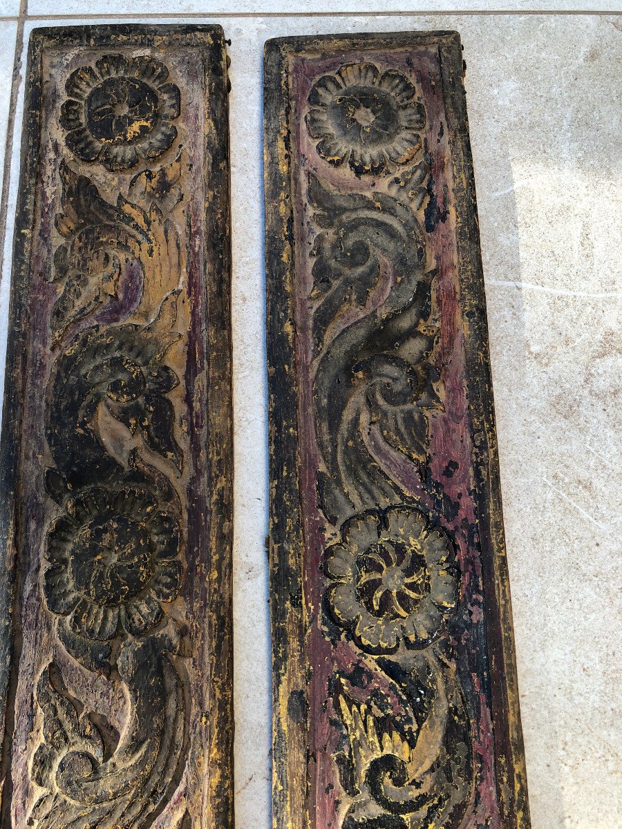 Pair Of Temple Woodwork, Shan Province, Burma.-photo-6