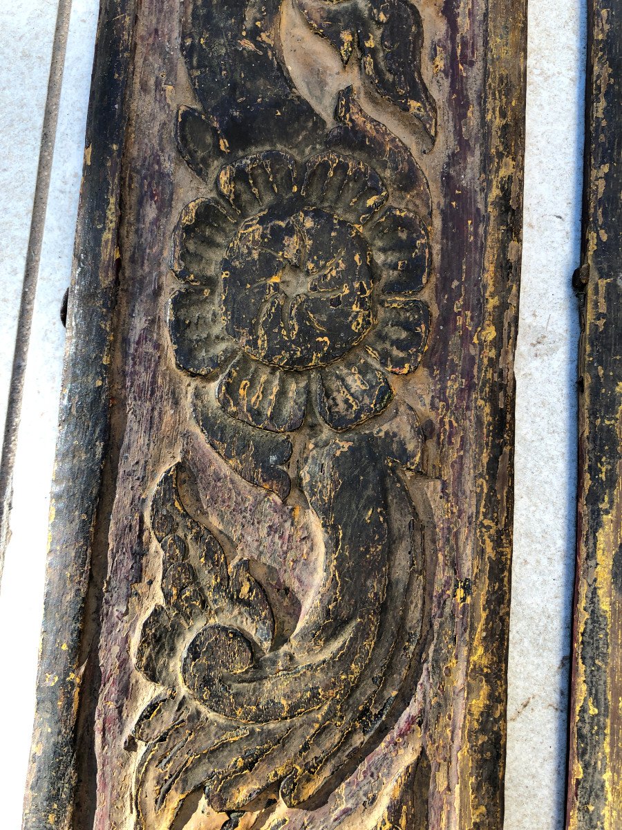 Pair Of Temple Woodwork, Shan Province, Burma.-photo-8