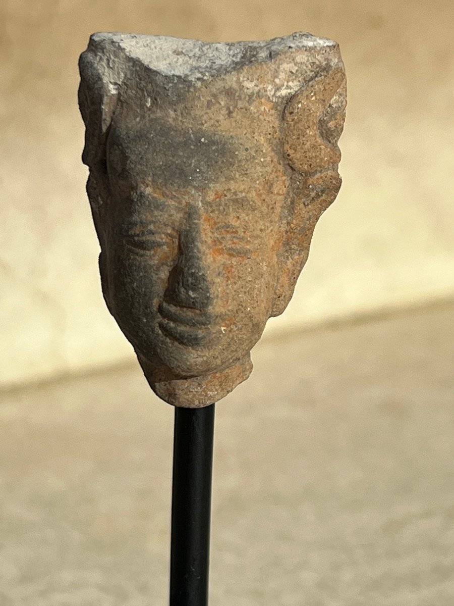 Head Of Character Terracotta, Kingdom Majapahit, XIIIth / XVIth Century Indonesia.
