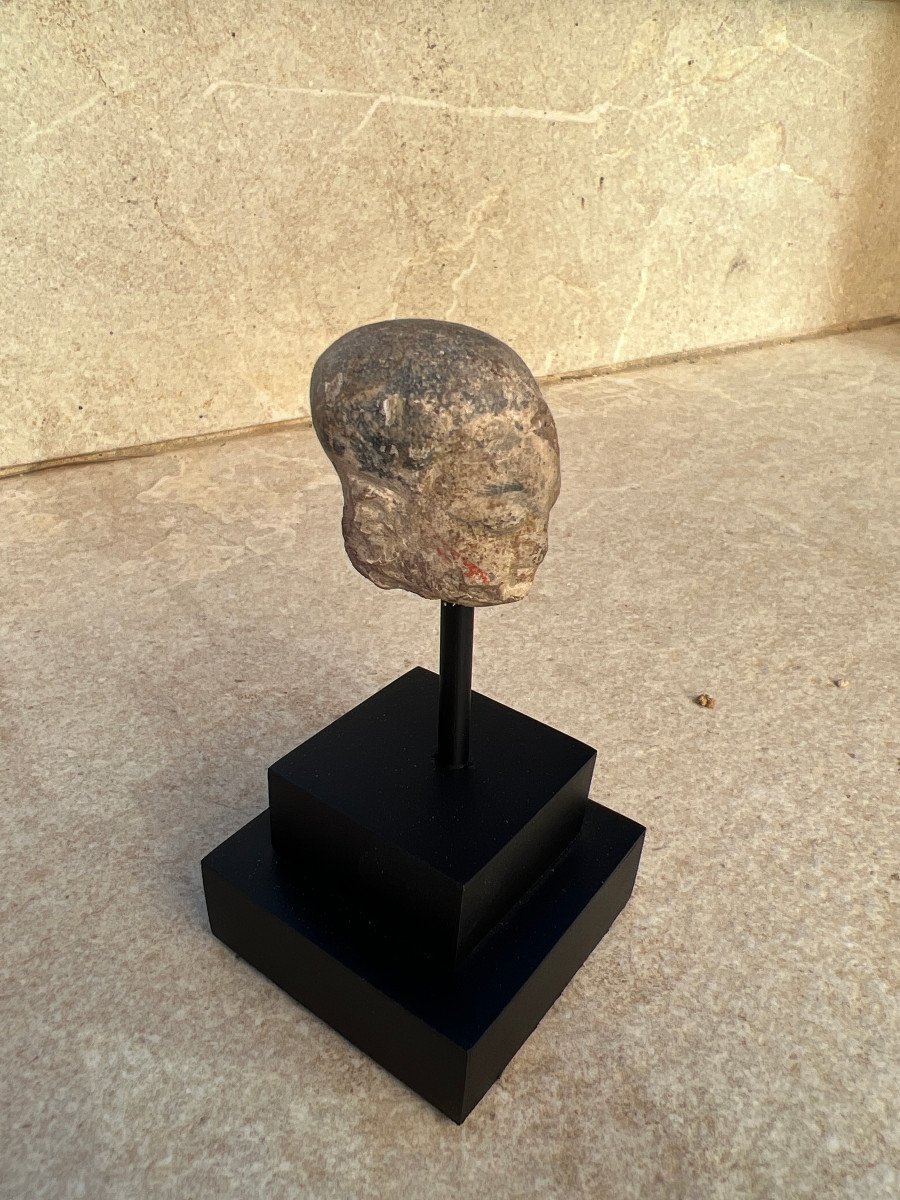 Head Of Character Terracotta, Kingdom Majapahit, XIIIth / XVIth Century Indonesia.-photo-2