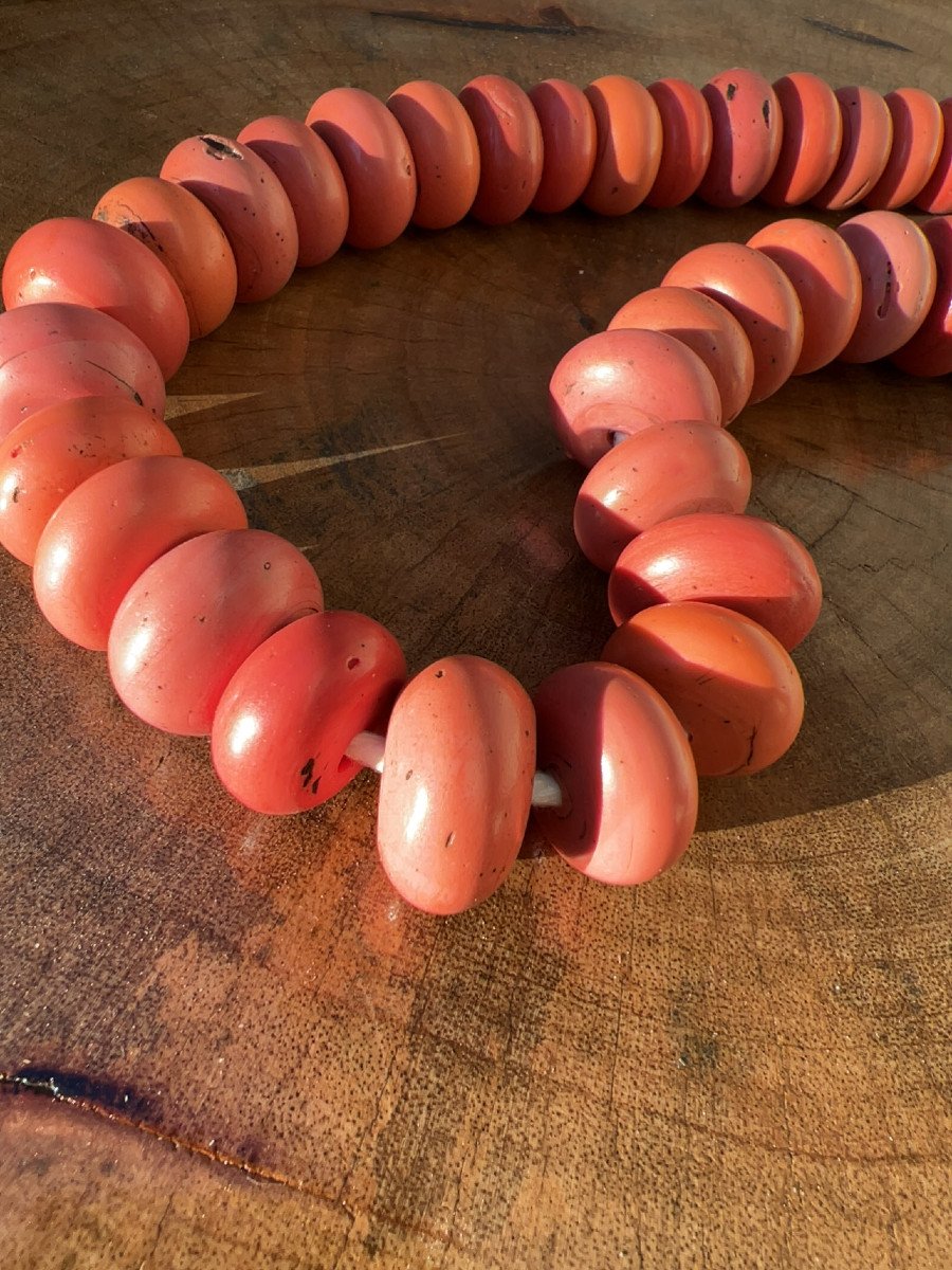 Rare Pearl Necklace Of Beautiful Size XIXth Century, Tibet -photo-3