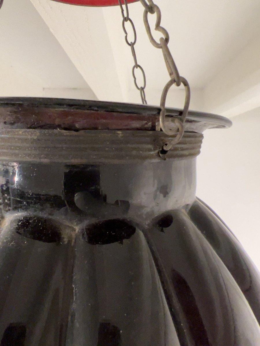 Pumpkin Petroleum Lamp In Paste Glass, English Colonial House, Rangoon, Burma-photo-1