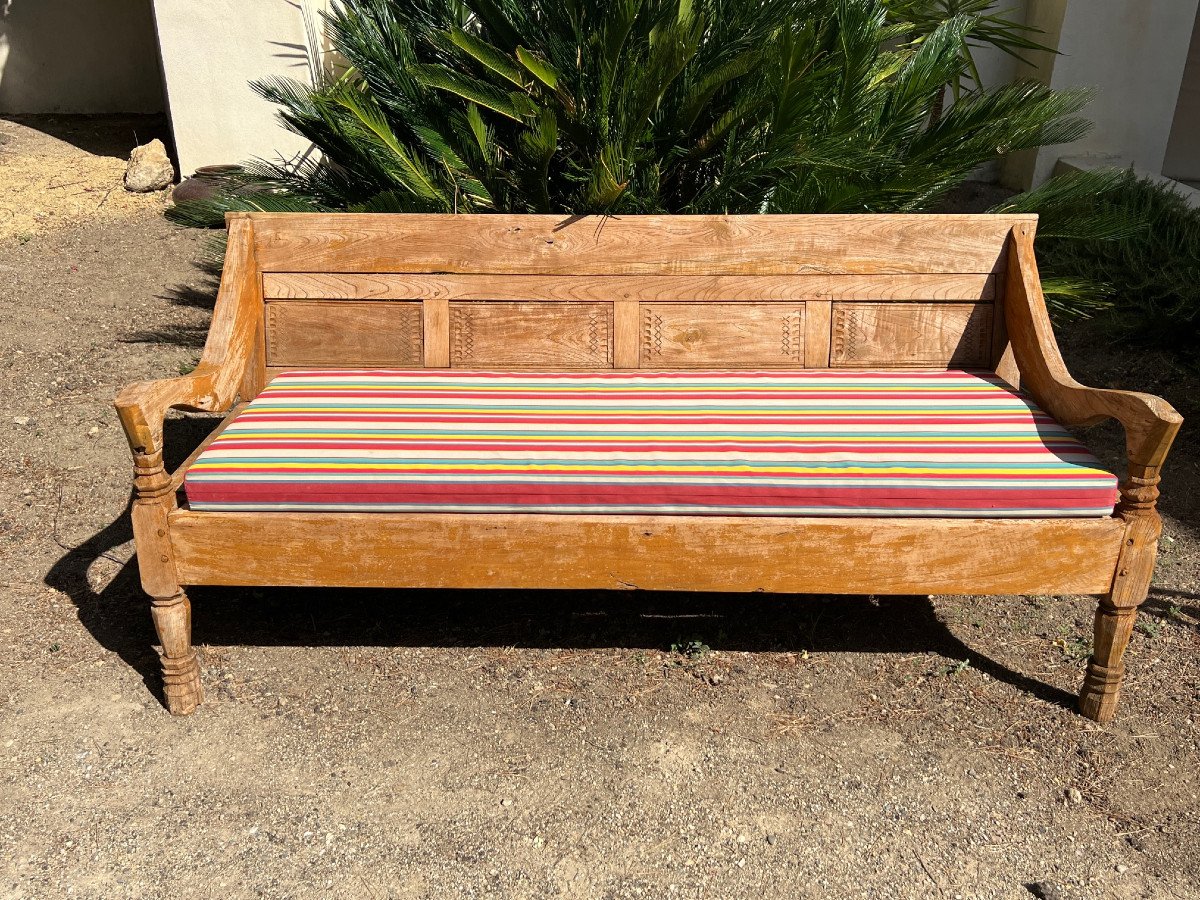 Teak Garden Bench, XIXth Century, Bali, Indonesia-photo-4