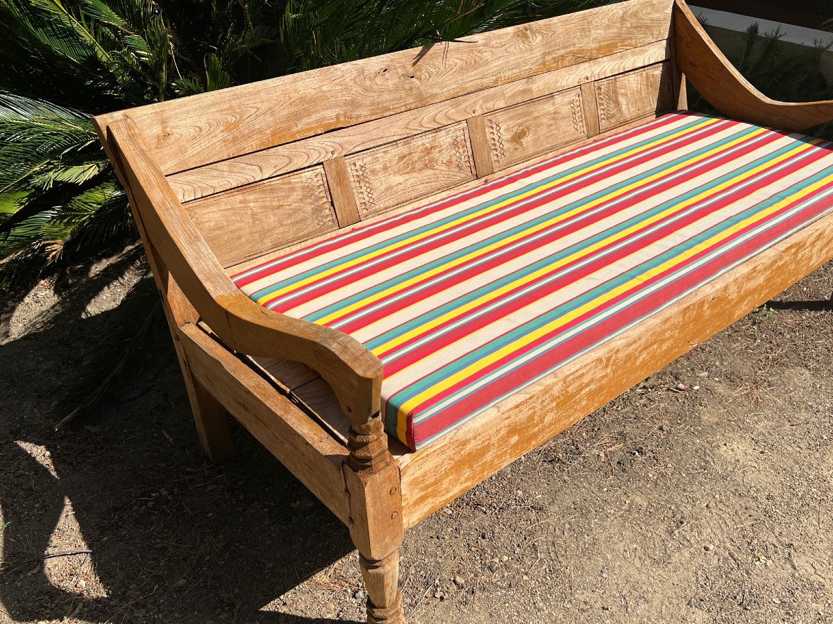 Teak Garden Bench, XIXth Century, Bali, Indonesia-photo-7