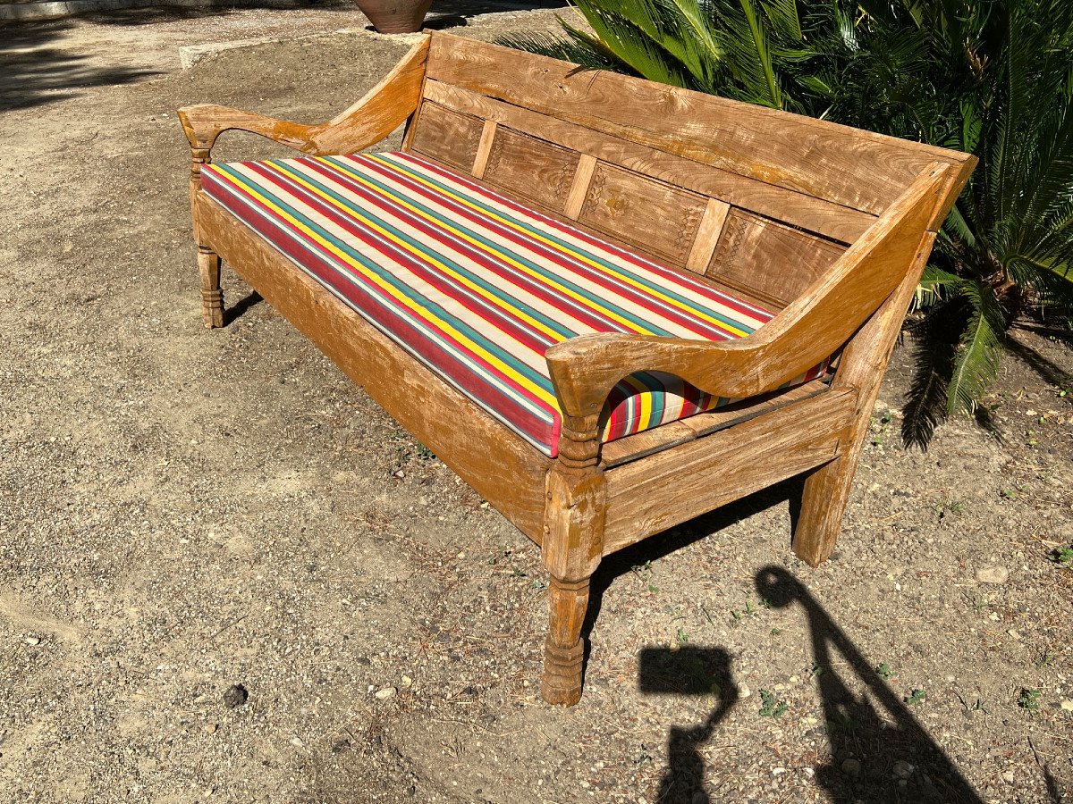 Teak Garden Bench, XIXth Century, Bali, Indonesia-photo-8