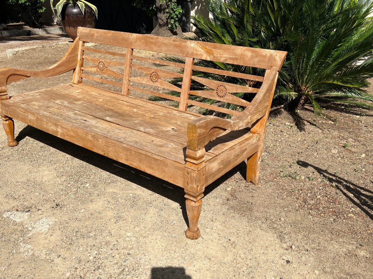 Banc De Jardin En Teck , XIX é Siècle , Bali , Indonésie-photo-7