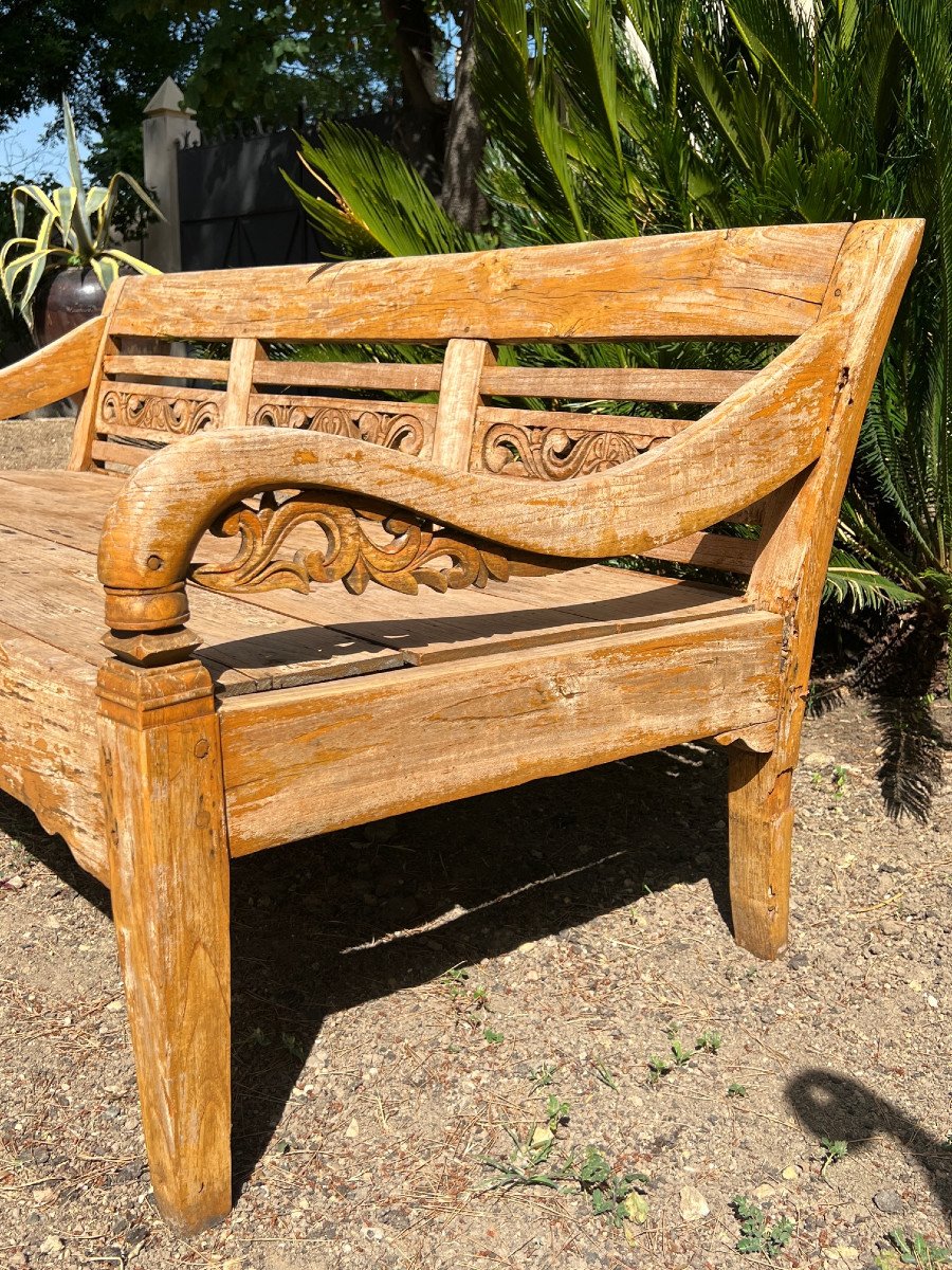 Banc De Jardin En Teck , XIX é Siècle , Bali , Indonésie-photo-4