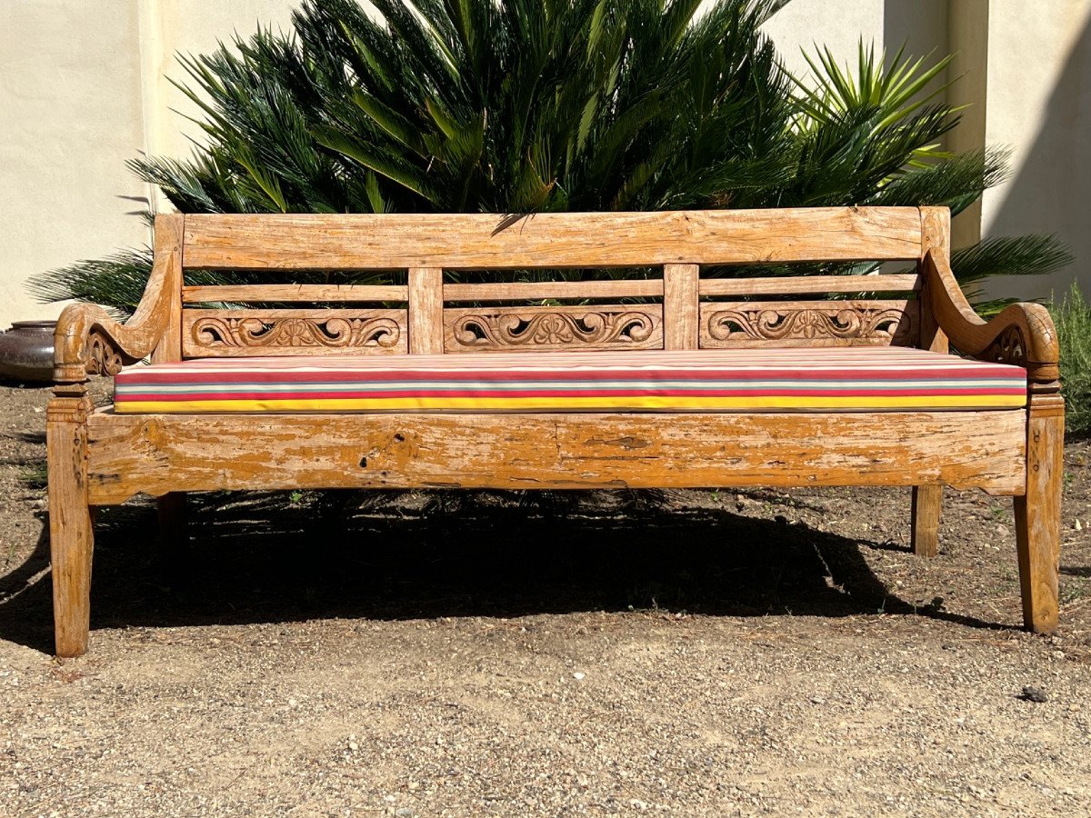 Banc De Jardin En Teck , XIX é Siècle , Bali , Indonésie