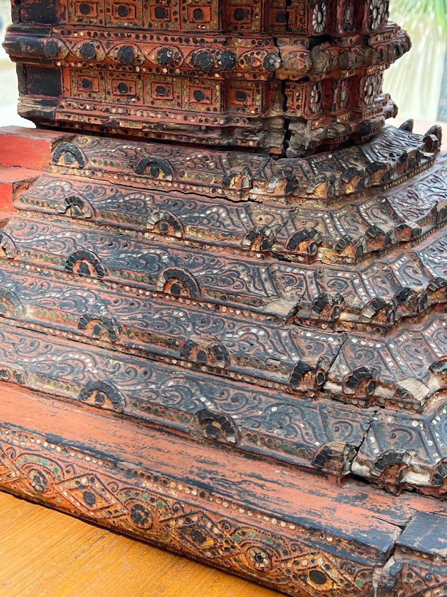 Large Temple Altar, Konbaung Dynasty XVIII Century, Burma-photo-4