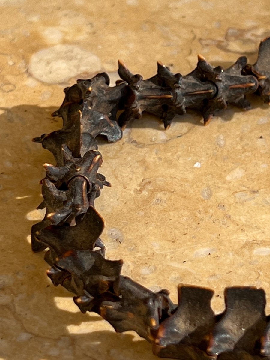 Rare Collier De Shaman  En Vertebre De Serpent ,  Malo , iles Vanuatu .-photo-2