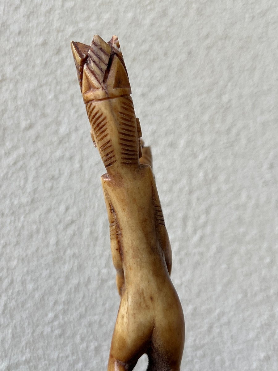 Amulette  Charme De Fertilité En Os De Cerf , Dayak , Kenyak , Bornéo Indonésie -photo-2
