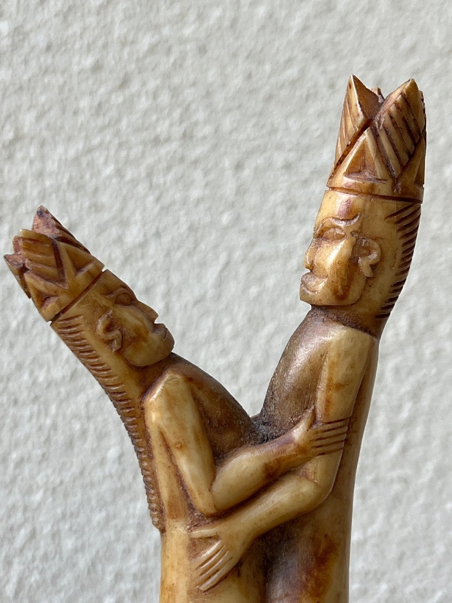 Amulette  Charme De Fertilité En Os De Cerf , Dayak , Kenyak , Bornéo Indonésie -photo-4