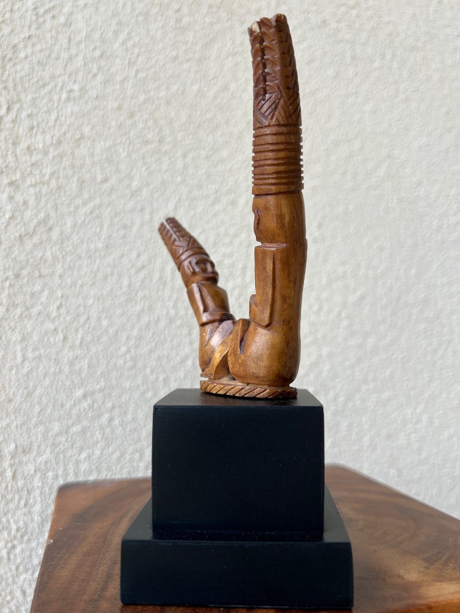 Amulette  Charme De Fertilité En Os De Cerf , Dayak , Kenyak , Bornéo Indonésie-photo-2
