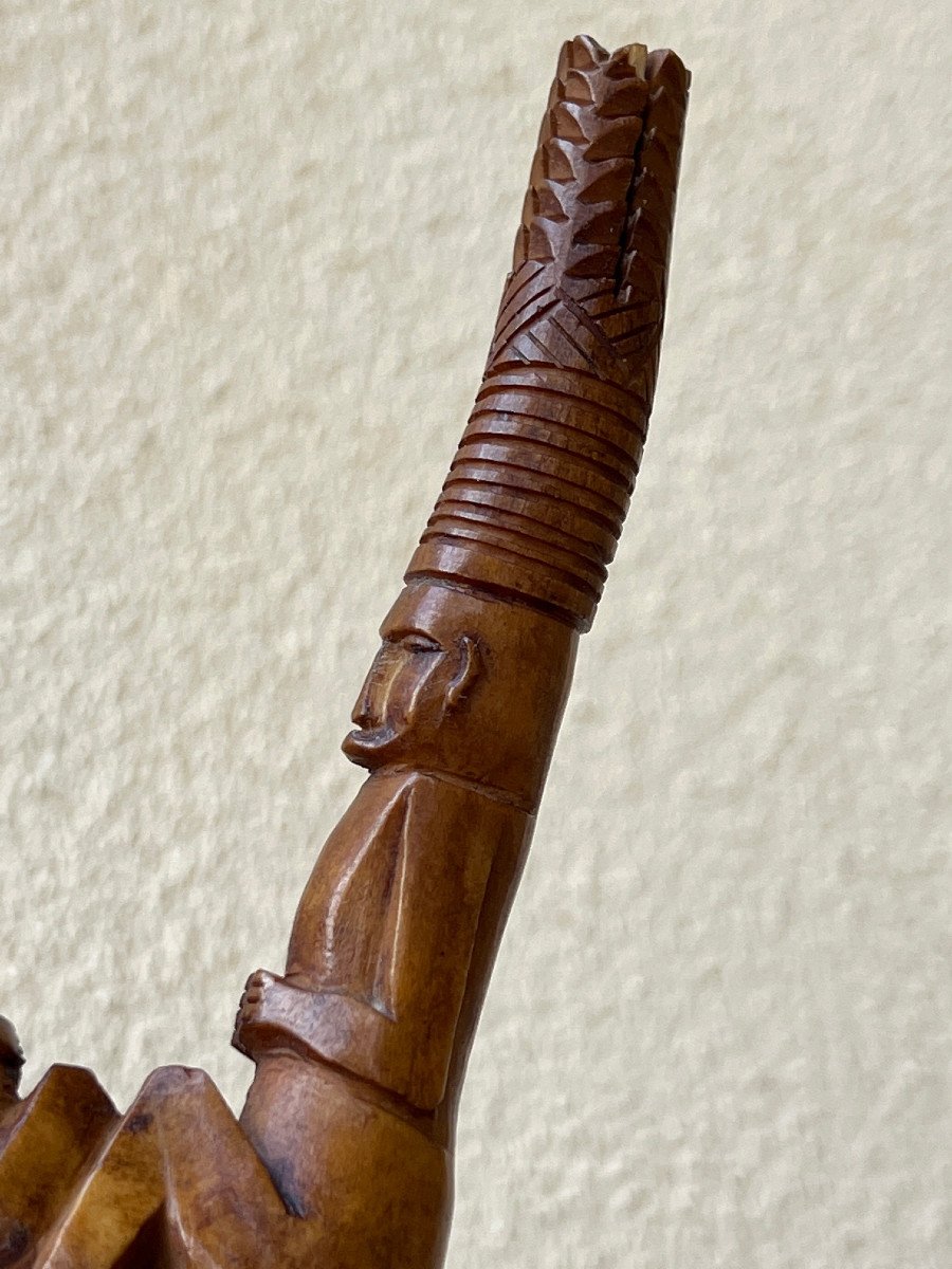 Amulette  Charme De Fertilité En Os De Cerf , Dayak , Kenyak , Bornéo Indonésie-photo-3