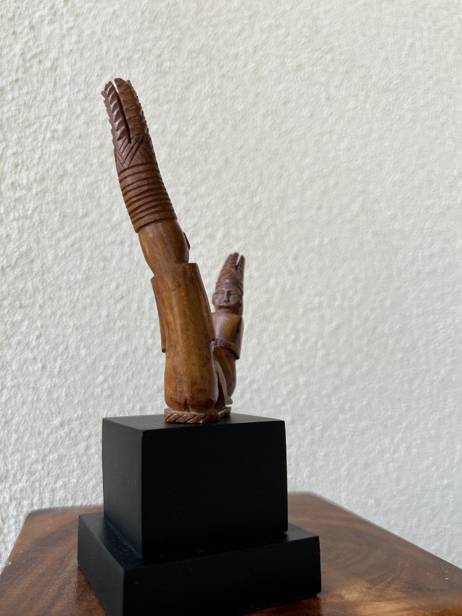 Amulette  Charme De Fertilité En Os De Cerf , Dayak , Kenyak , Bornéo Indonésie-photo-2