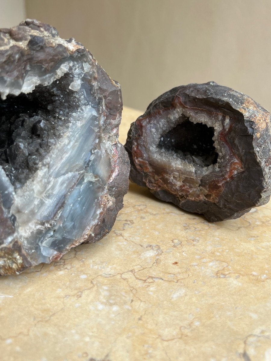 Pair Of Geode Stones With Rock Crystals-photo-5