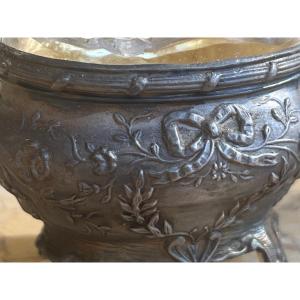 Salière Et Poivrier Argent Et Cristal 19 E Siècle 