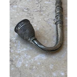 Filigree Silver Opium Pipe, Late 19th Century, Wa Tribe, Burma 