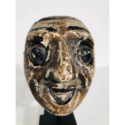 Burma Articulated Puppet Head 19 Th Century