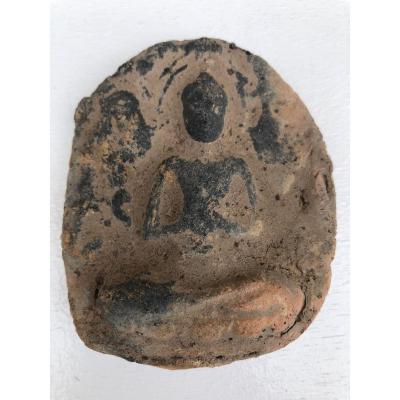 Amulette Votive Bouddhiste Terre Cuite X é / XII é siecle  royaume Pagan Birmanie 