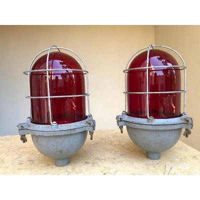 Pair Lantern Of English Colonial Boat Corridor XIXth Century, Rangoon, Burma