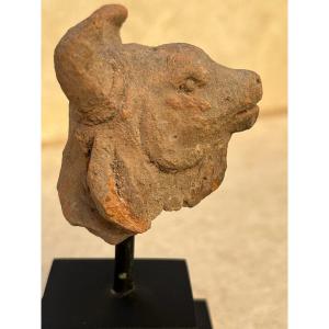 Head Of A Terracotta Bull, Majapahit Kingdom, XIIIth / XVIth Century Indonesia.
