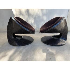 Pair Of 'kimono' Chairs Design Eggarat Wongcharit, Circa 2000, Thailand.