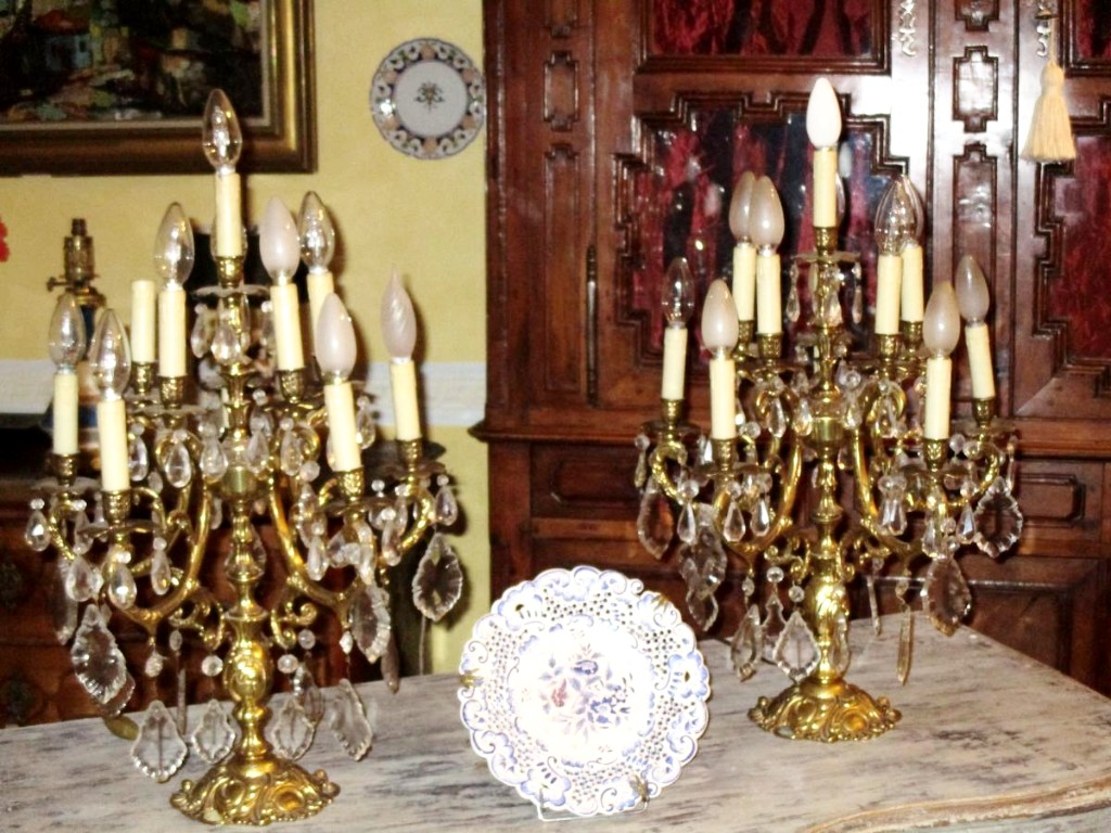 Pair Of Girandoles Gilt Bronze And Crystal Late 19th-photo-3