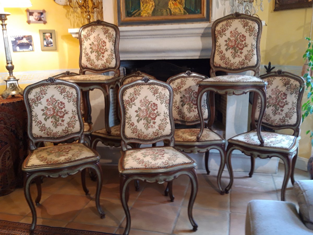 Series Of Eight Louis XV Style Chairs-photo-5