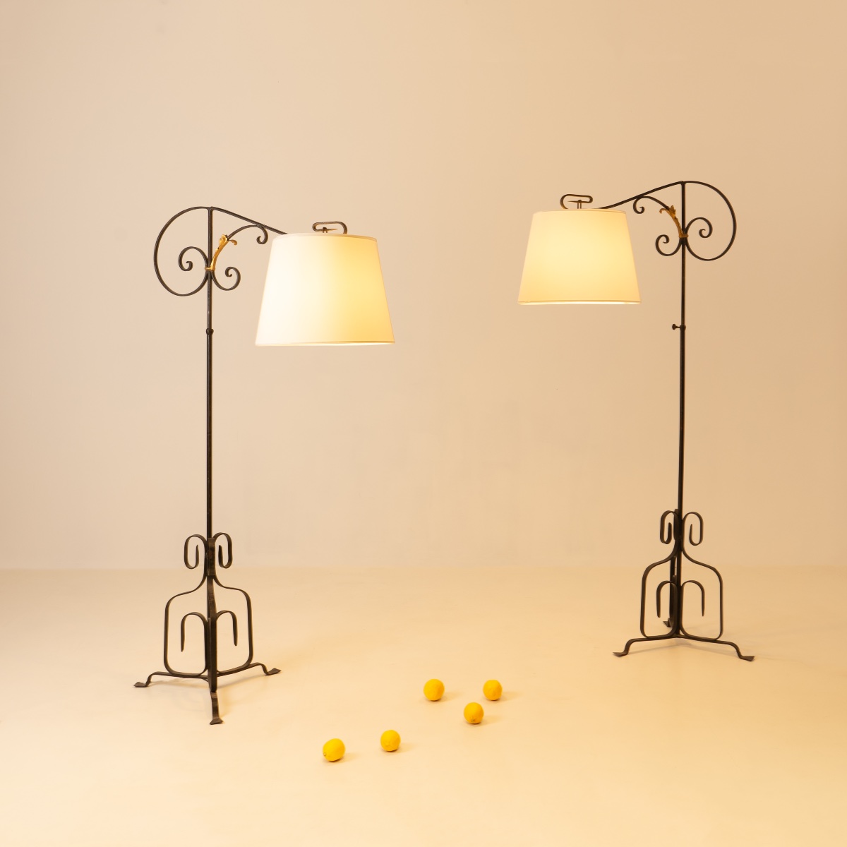 René Drouet, Pair Of Adjustable Floor Lamps, 1940-photo-2