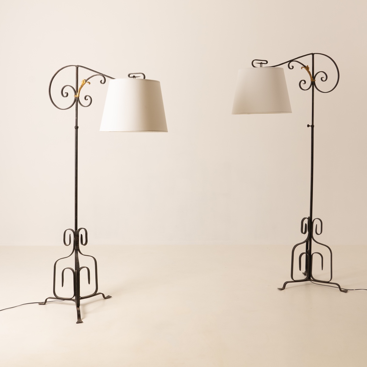 René Drouet, Pair Of Adjustable Floor Lamps, 1940