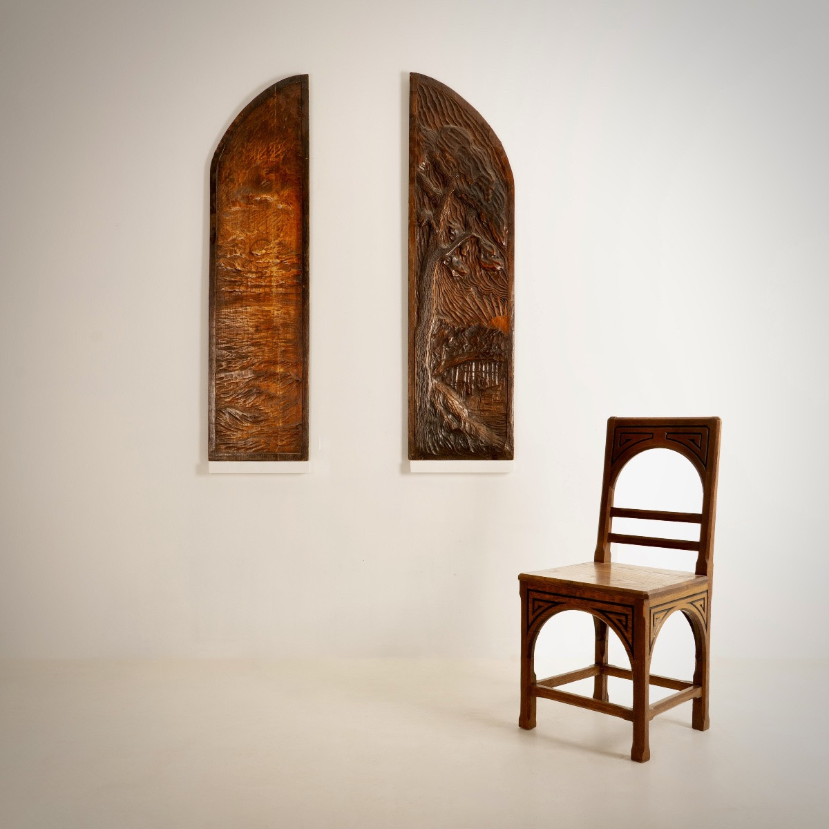 Georges Lacombe, Pair Of Sculpted Doors, France, Circa 1890-photo-4