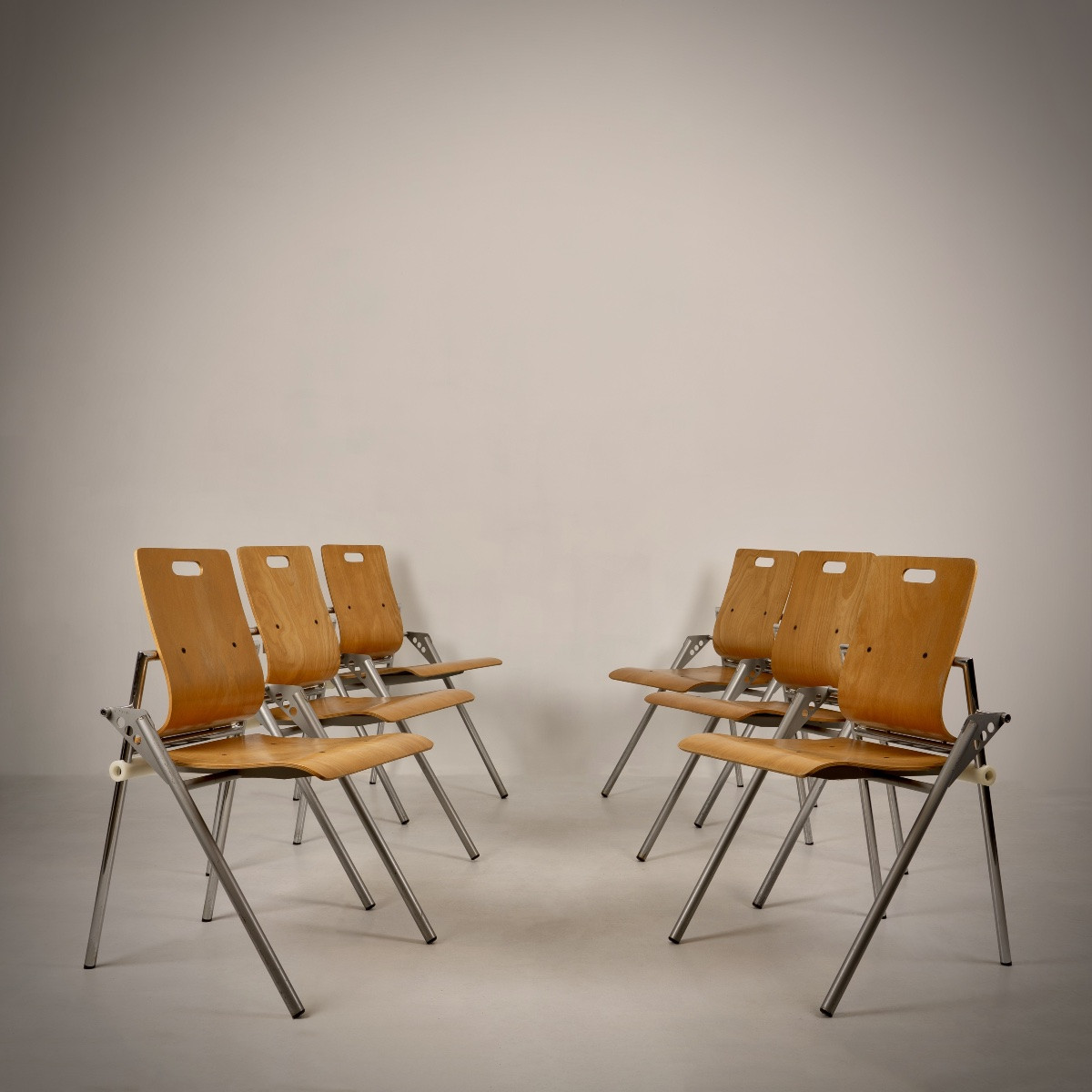 Xavier Mategot, 6 Xm7 Folding Chairs, Farjon Ed., C.1985-photo-7