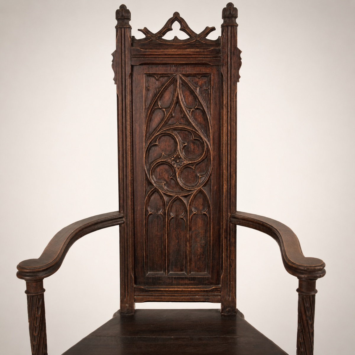 Haute Epoque Style Carved Wood Armchair, France, Circa 1900-photo-6