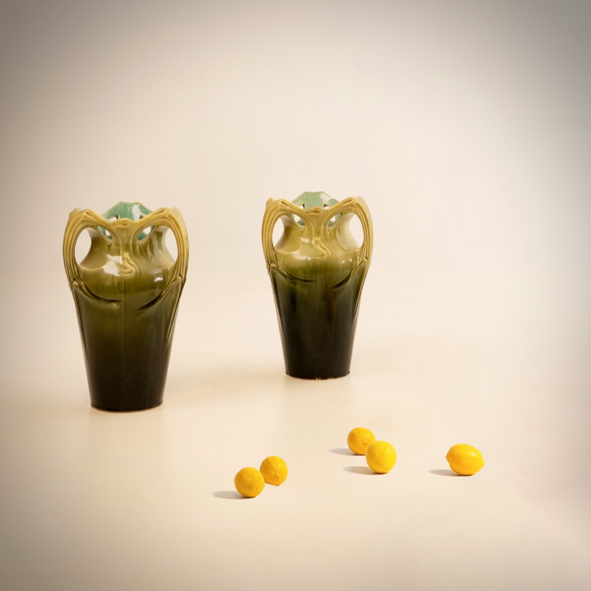 Hector Guimard & De Bruyn, Rare High Vases Known As The "chalmont" Vases, France, Circa 1900-photo-2