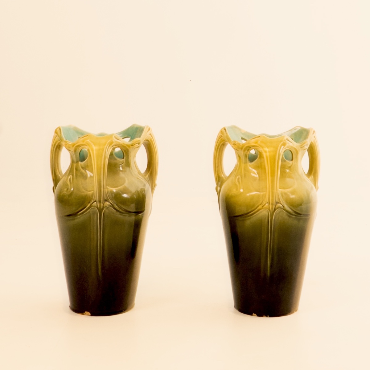 Hector Guimard & De Bruyn, Rare High Vases Known As The "chalmont" Vases, France, Circa 1900-photo-3