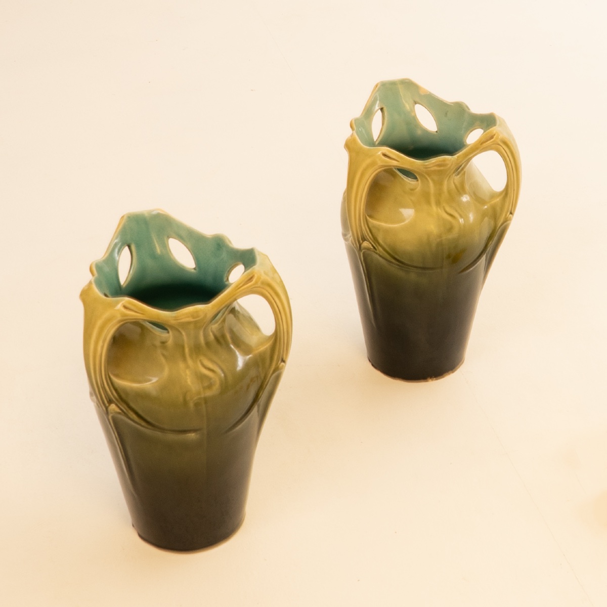 Hector Guimard & De Bruyn, Rare High Vases Known As The "chalmont" Vases, France, Circa 1900-photo-4