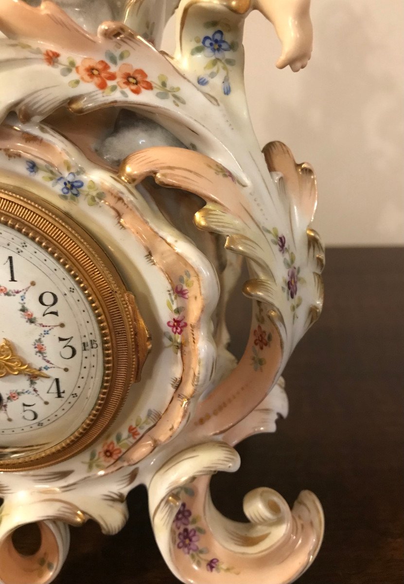 Rare And Beautiful Porcelain Clock By Volkstedt-photo-1
