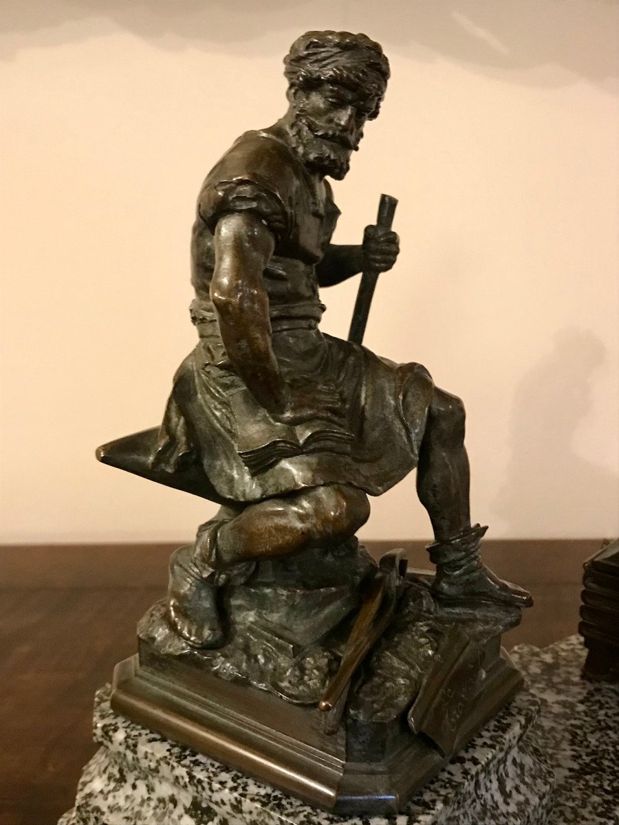 Bel écritoire "Le Travail" - Charles-Auguste Lebourg-photo-4