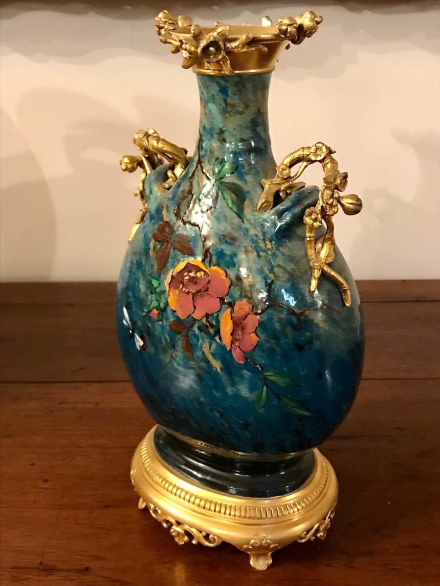 A Japoniste Impressionist Ceramic Vase-photo-2