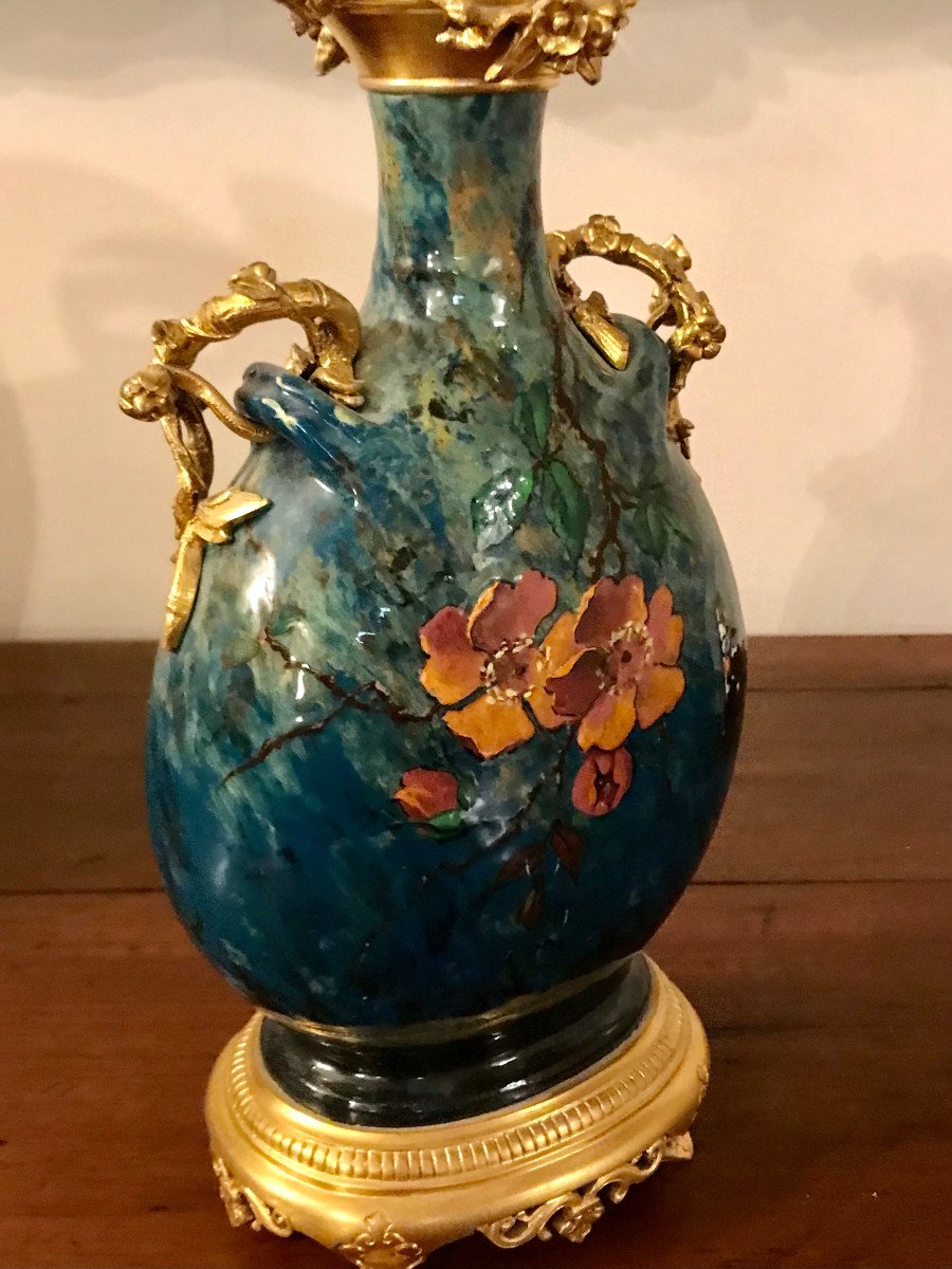 A Japoniste Impressionist Ceramic Vase-photo-3