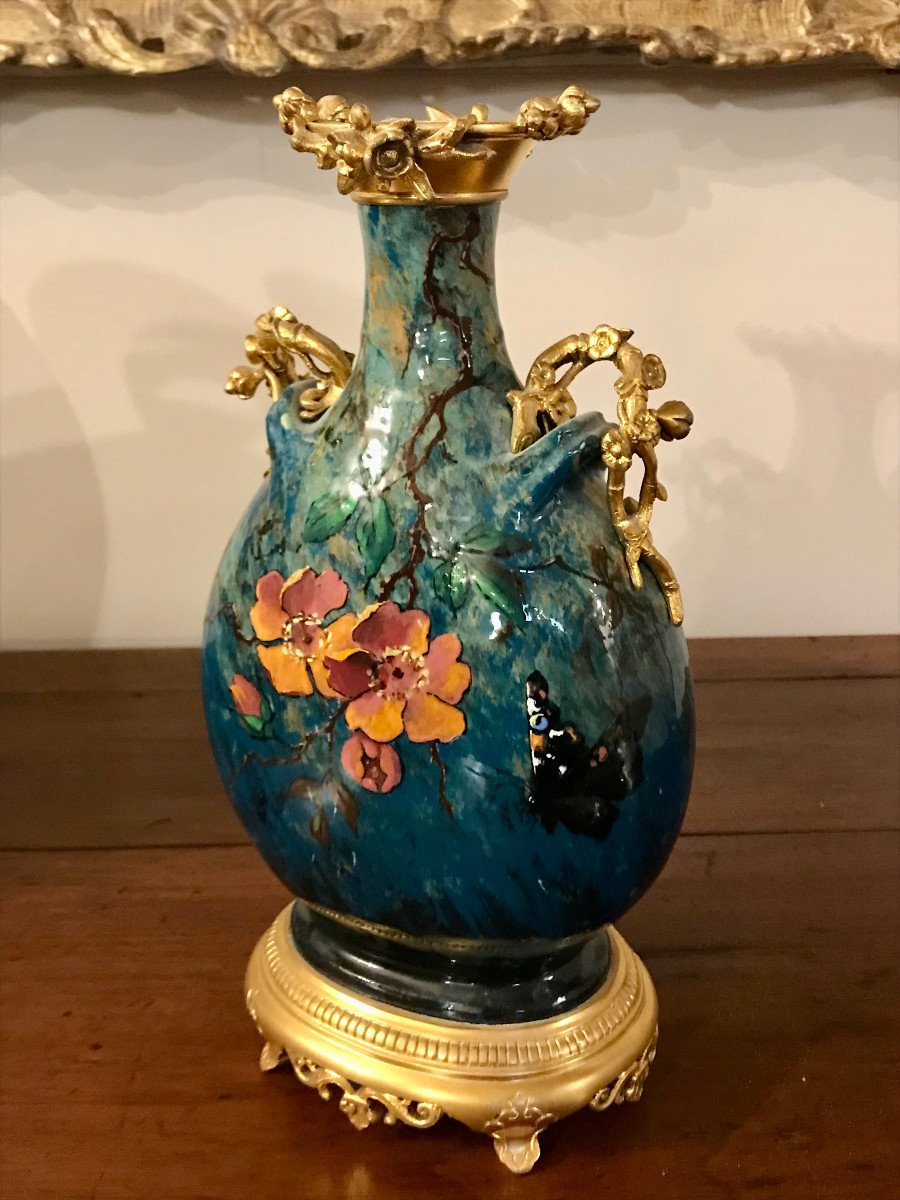 A Japoniste Impressionist Ceramic Vase-photo-4