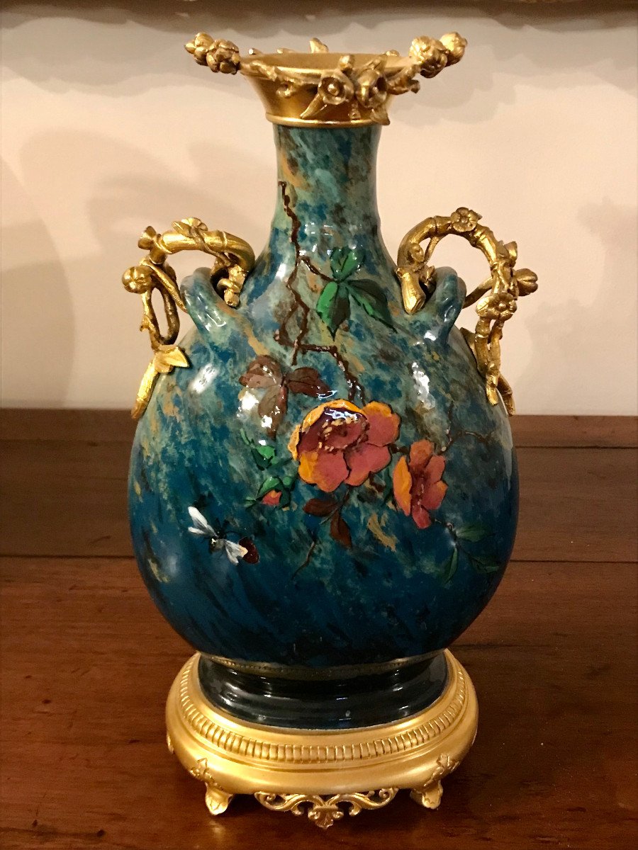 A Japoniste Impressionist Ceramic Vase