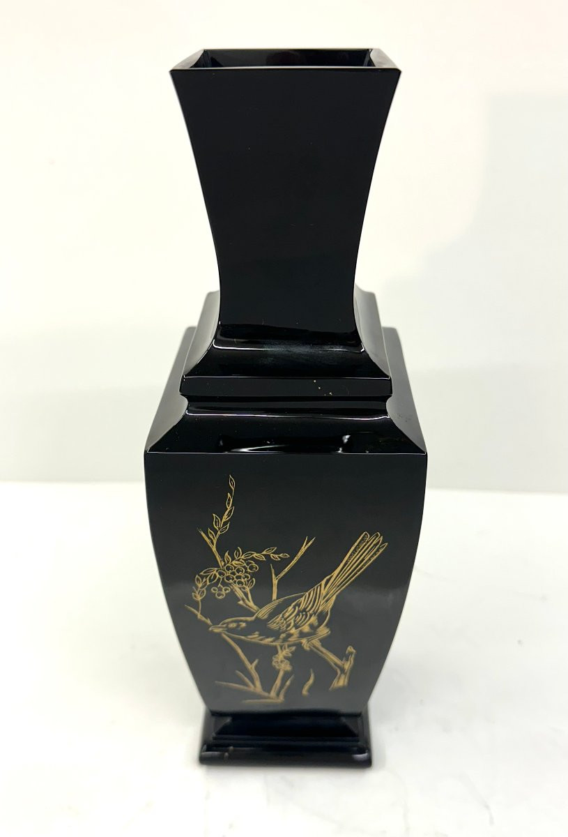 Baccarat - Black Crystal "black Pearl" Vase - 1950s/1960s -photo-5