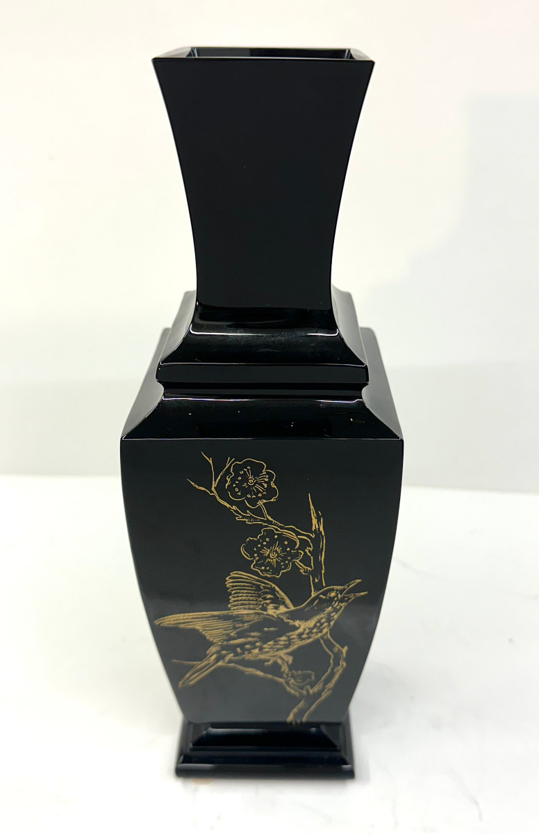 Baccarat - Black Crystal "black Pearl" Vase - 1950s/1960s -photo-6