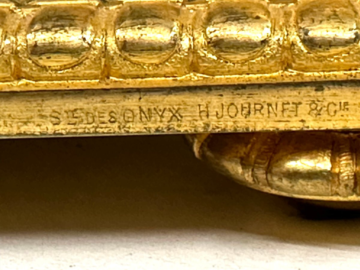 GRAND COFFRET - ONYX-MARBRE , BRONZE DORE, EMAUX CLOISONNES - H. JOURNET - NAPOLEON III-photo-1