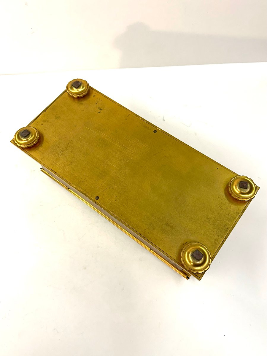 GRAND COFFRET - ONYX-MARBRE , BRONZE DORE, EMAUX CLOISONNES - H. JOURNET - NAPOLEON III-photo-4