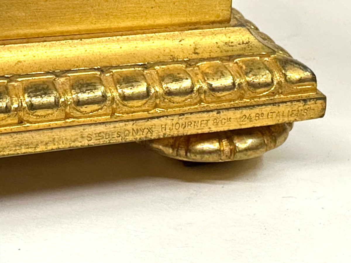 GRAND COFFRET - ONYX-MARBRE , BRONZE DORE, EMAUX CLOISONNES - H. JOURNET - NAPOLEON III-photo-5